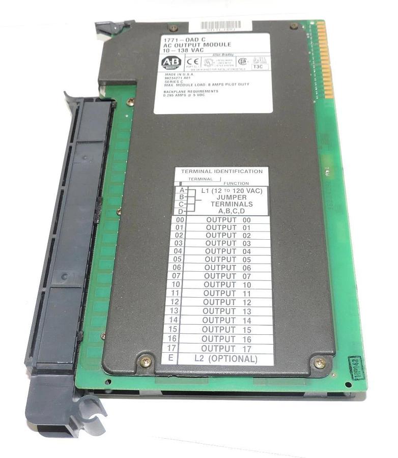 Used ALLEN BRADLEY 1771-OAD AC OUTPUT MODULE 10-138 VAC 96234271 A01 SERIES C