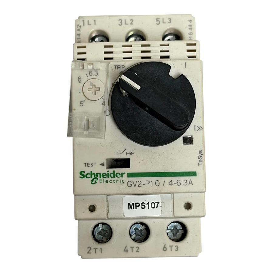Used Schneider Electric GV2-P10 TeSys Motor Manual Starter Circuit Breaker 4-6.3A