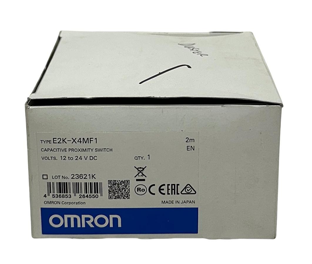 Used OMRON E2K-X4MF1 / E2KX4MF1 CAPACITIVE PROXIMITY SENSOR 12-24VDC 2M CABLE NSMP