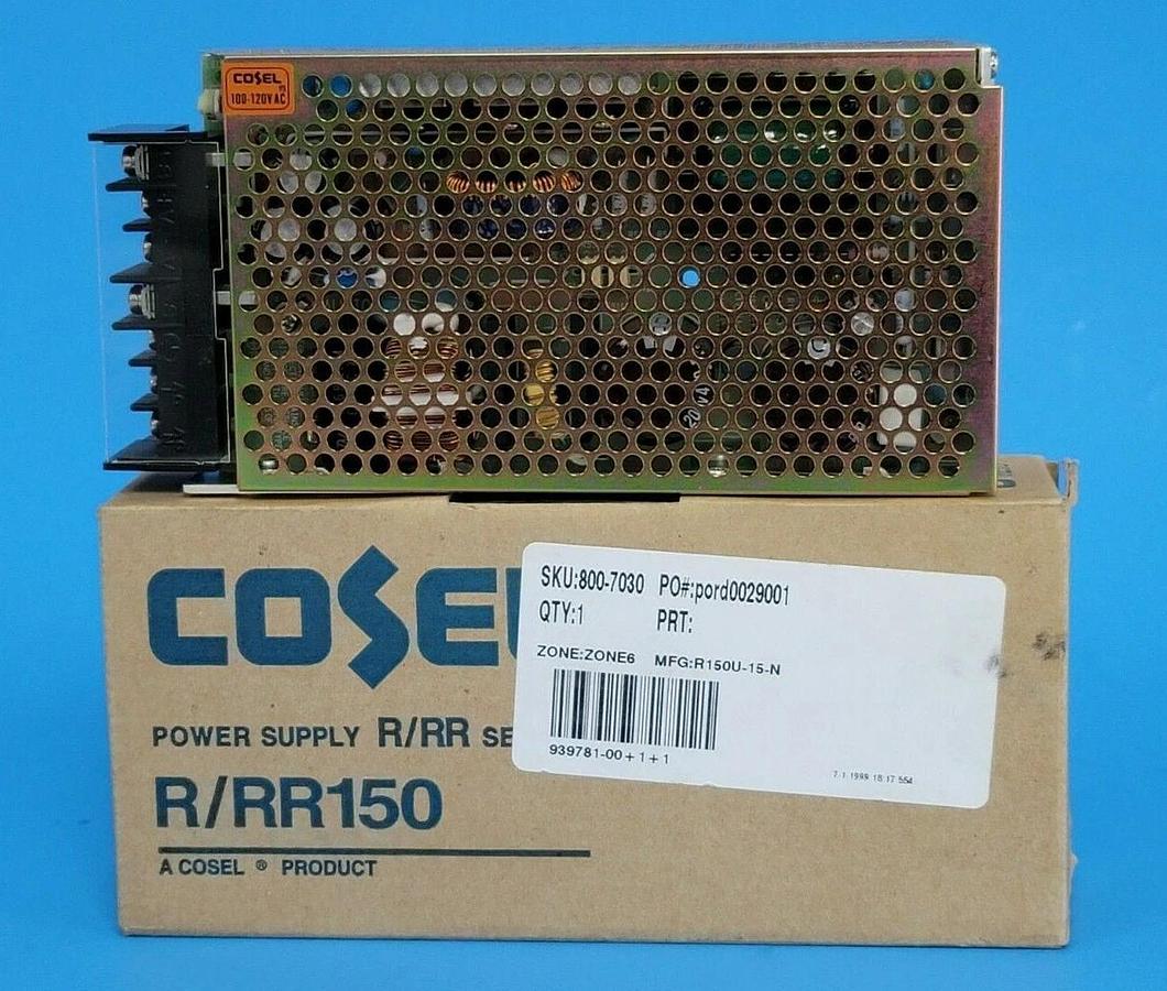 Used NIB COSEL R150U-15 POWER SUPPLY R/RR150 15V 10A R/RR SERIES