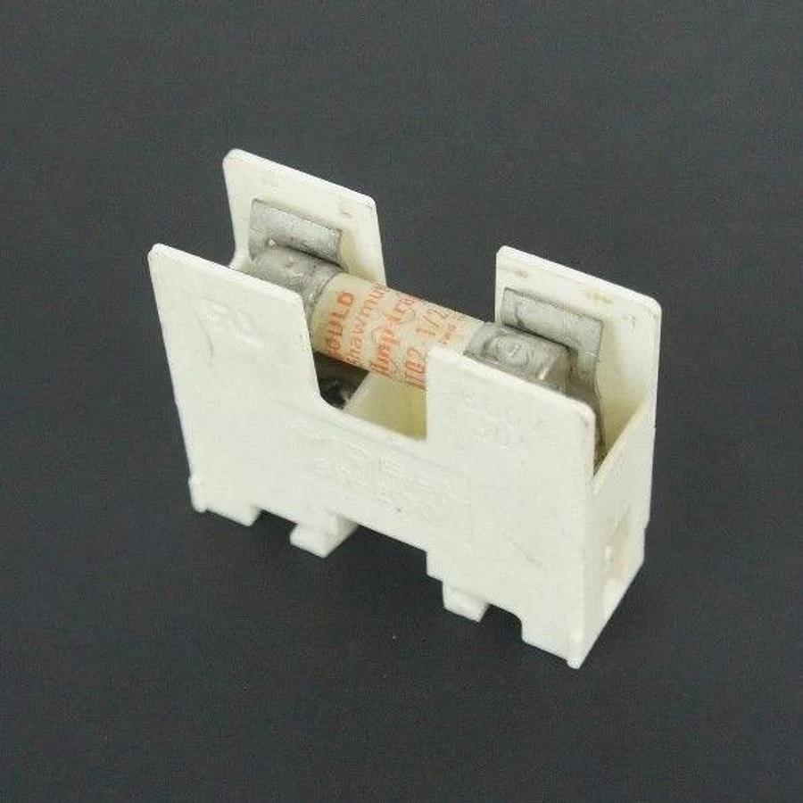 Used IDEAL 89-200 FUSE HOLDER 600V, 30A, 89200 WITH GOULD ATQ2-1/2 FUSE