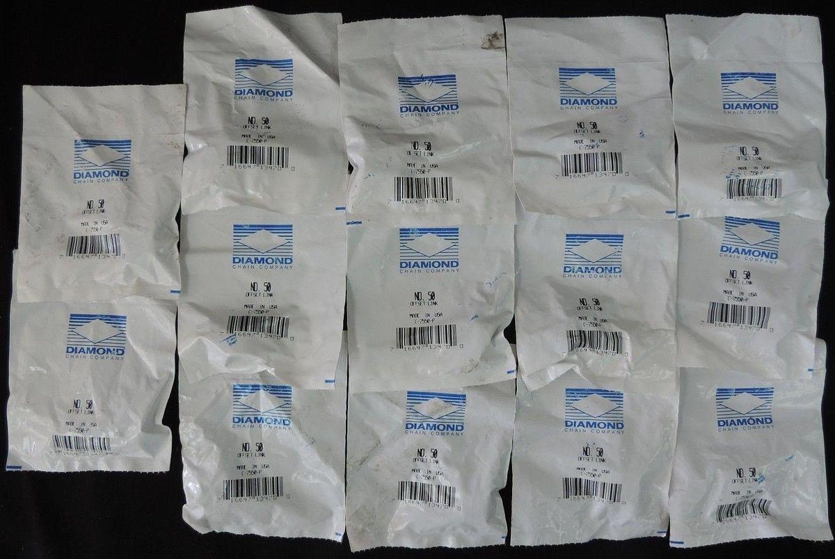 LOT OF 14 NEW DIAMOND CHAIN COMPANY NO. 50 OFFSET LINKS C-7550-P