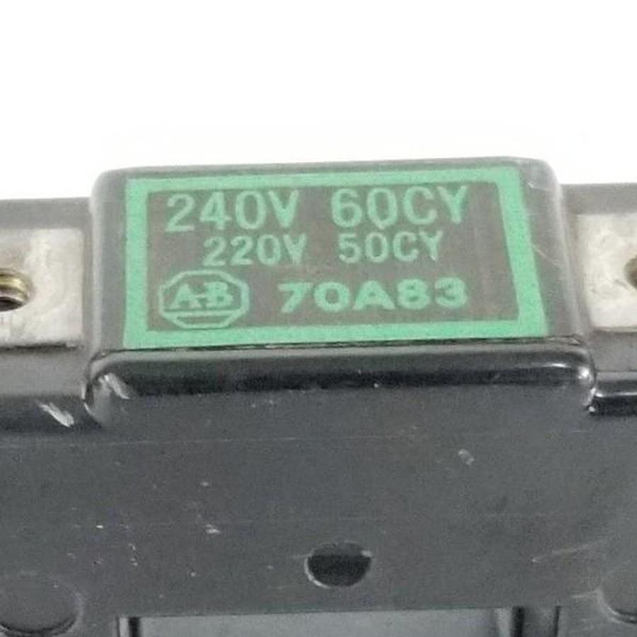 Used ALLEN BRADLEY 70A83 COIL 240V/60HZ 220V/50HZ, SIZE 0