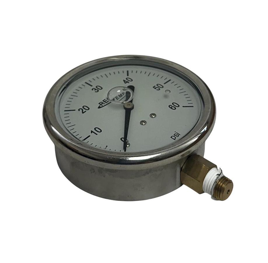 REOTEMP PG40C2A4P17-V2-G / PG40C2A4P17V2G PUMP GAUGE 4'' SS/BRASS 0-60PSI NSMP