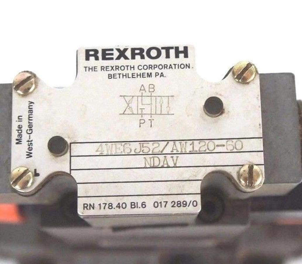 Used REXROTH 4WEH16J60/6AW120-60NETS2 VALVE W/ Z2FS-6-2-41-10V & 4WE6J52/AW120-60