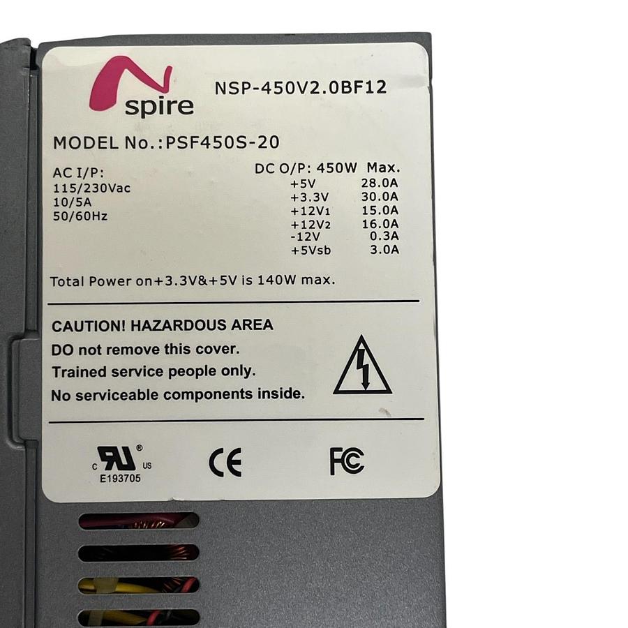 Used NSpire PSF450S-20 450W Power Supply NSP-450V2.0BF12 ATX PSU