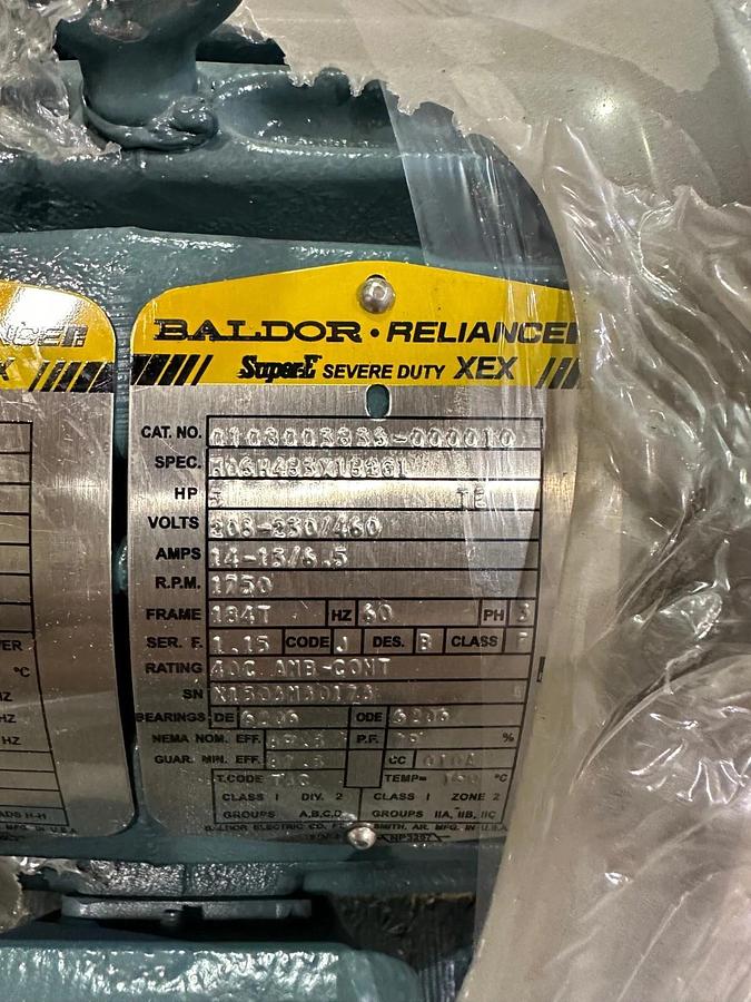Used NEW BALDOR 0108003836-000010 / 0108003836000010 SUPER-E MOTOR 5HP M06H483X18261