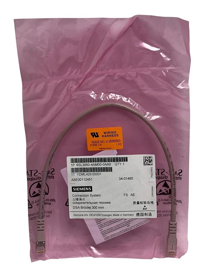Used 6 SIEMENS 6SL3060-4AM00-0AA0 / 6SL30604AM000AA0 CONNECTION SYSTEM CABLES NSFS