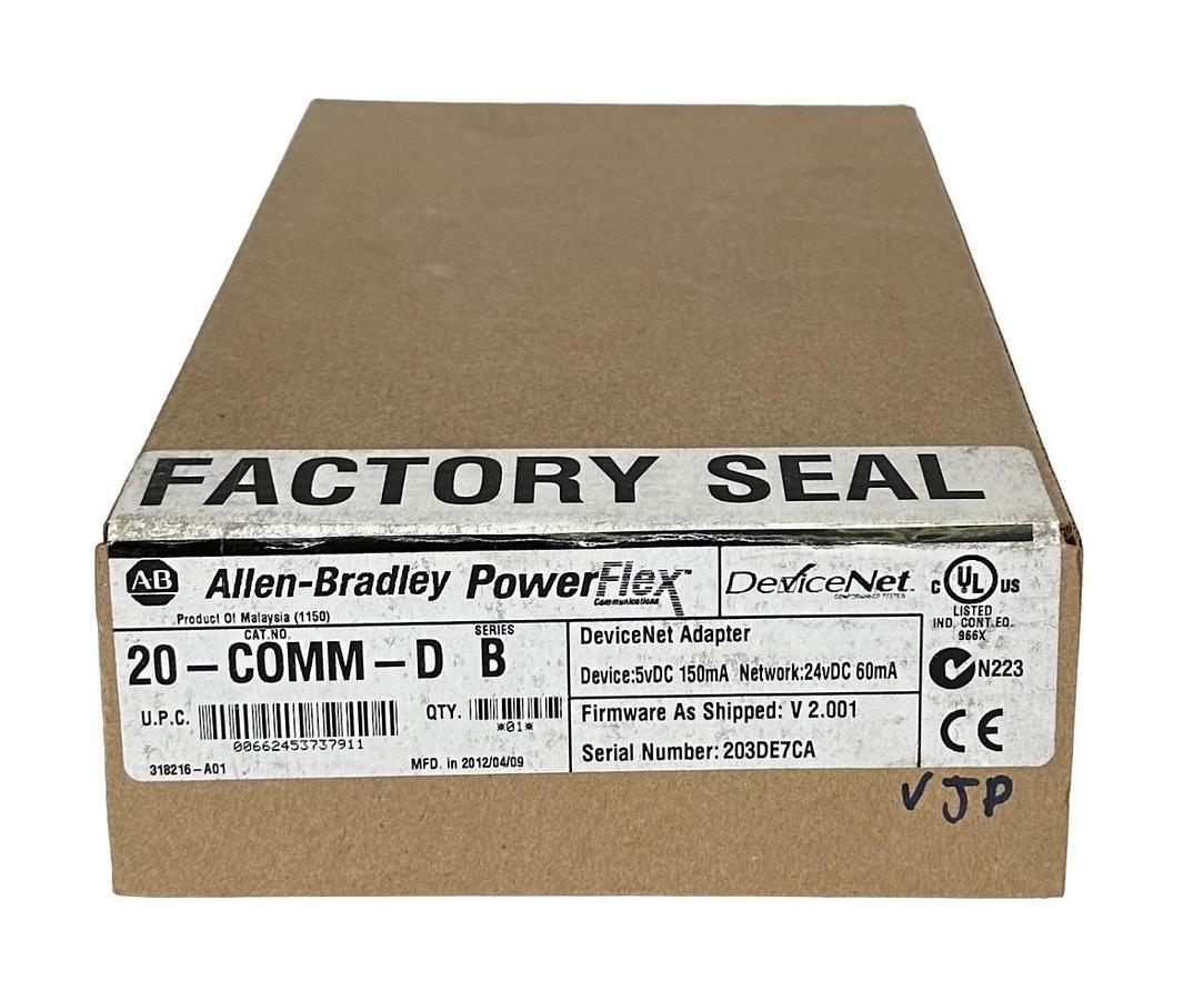 Used NEW SEALED ALLEN BRADLEY 20-COMM-D /B PowerFlex DeviceNet ADAPTER 5vDC 20COMMD