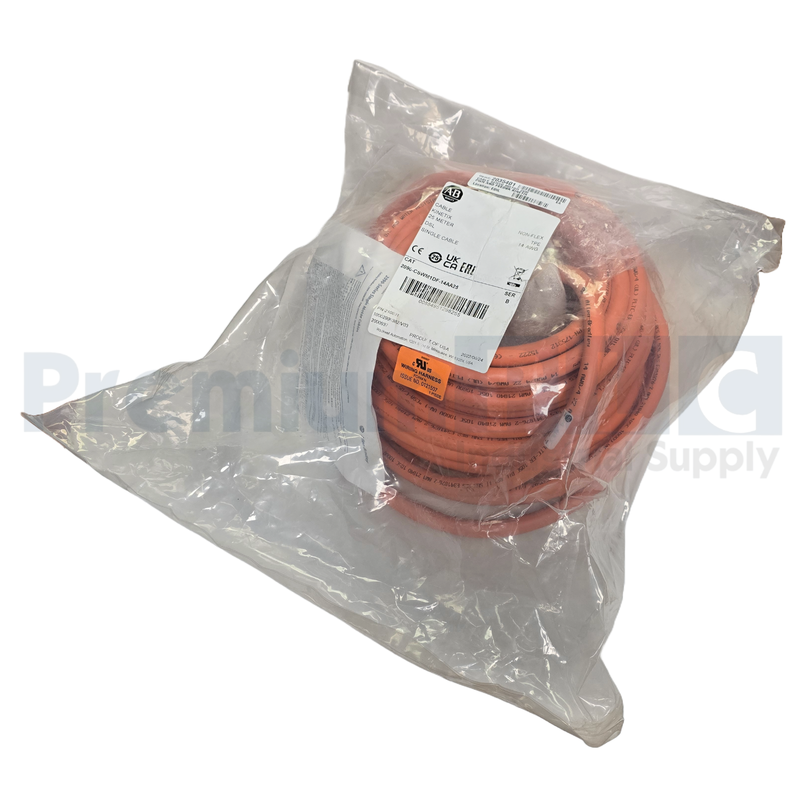 Used ALLEN BRADLEY 2090-CSWM1DF-14AA25 /B Kinetix 25m POWER & FEEDBACK CABLE DSL 2090