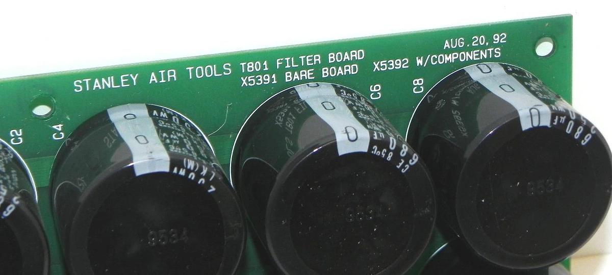 Used STANLEY AIR TOOLS T801 FILTER BOARD X5391 BARE BOARD X5392 W/ COMPONENTS