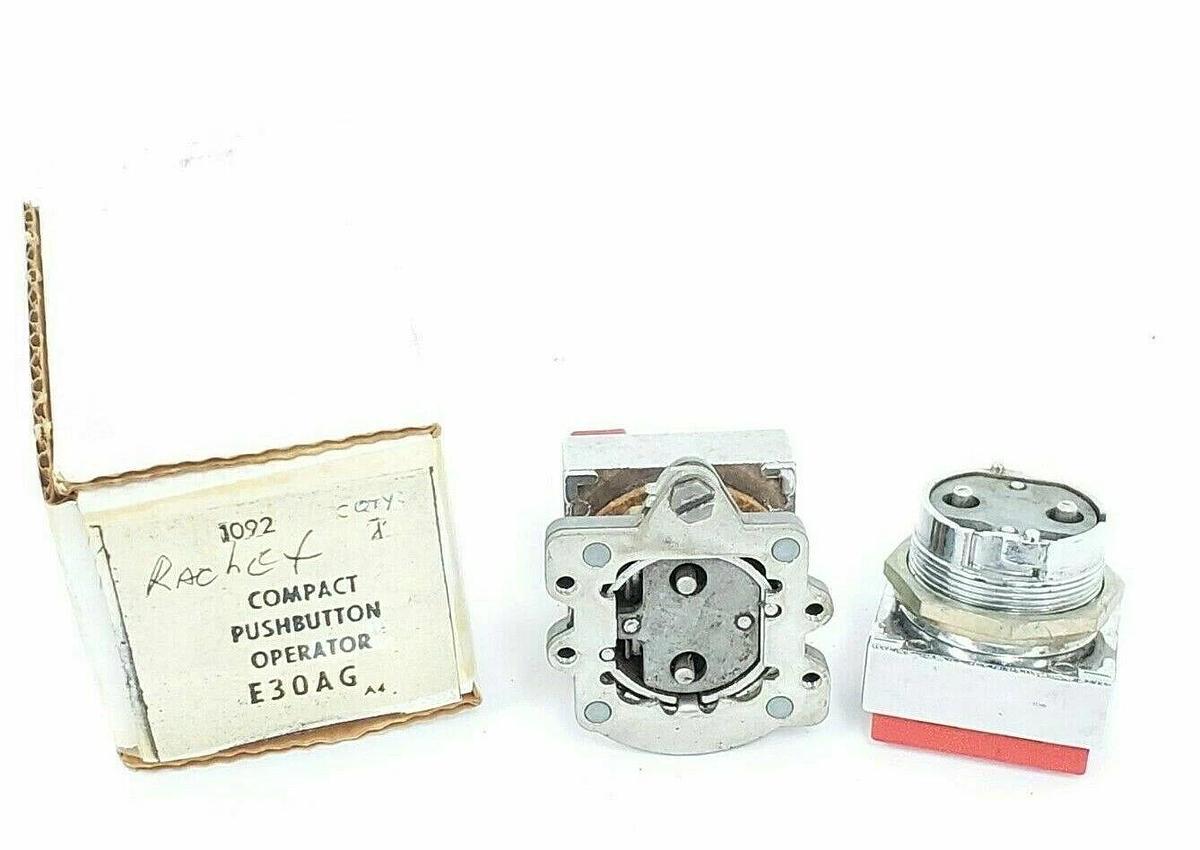 Used (2) EATON CUTLER-HAMMER E30AG COMPACT PUSHBUTTON OPERATORS SER. A4 (INCOMPLETE)
