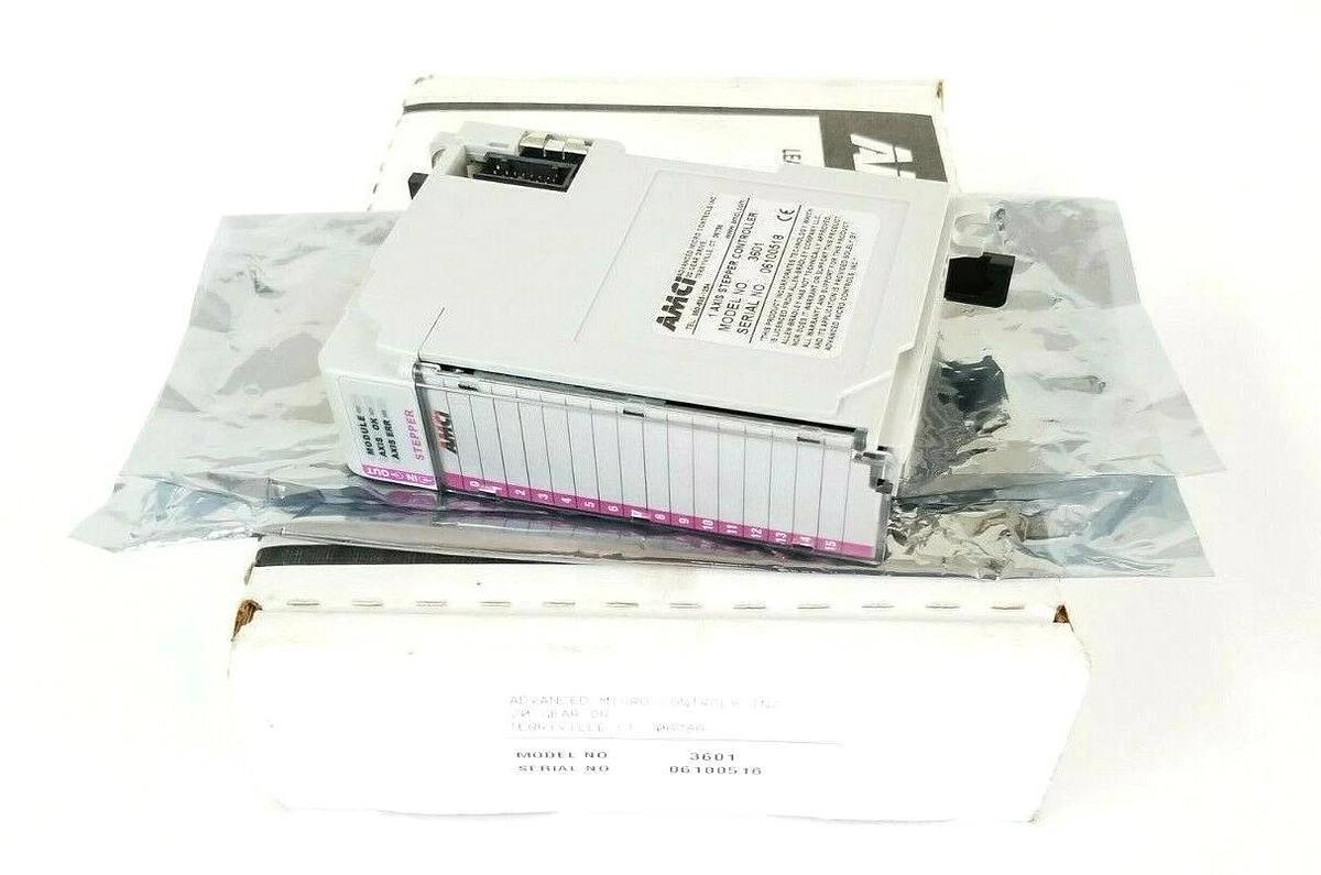 Used NIB ADVANCED MICRO CONTROLS MODEL: 3601 AXIS STEPPER CONTROLLER