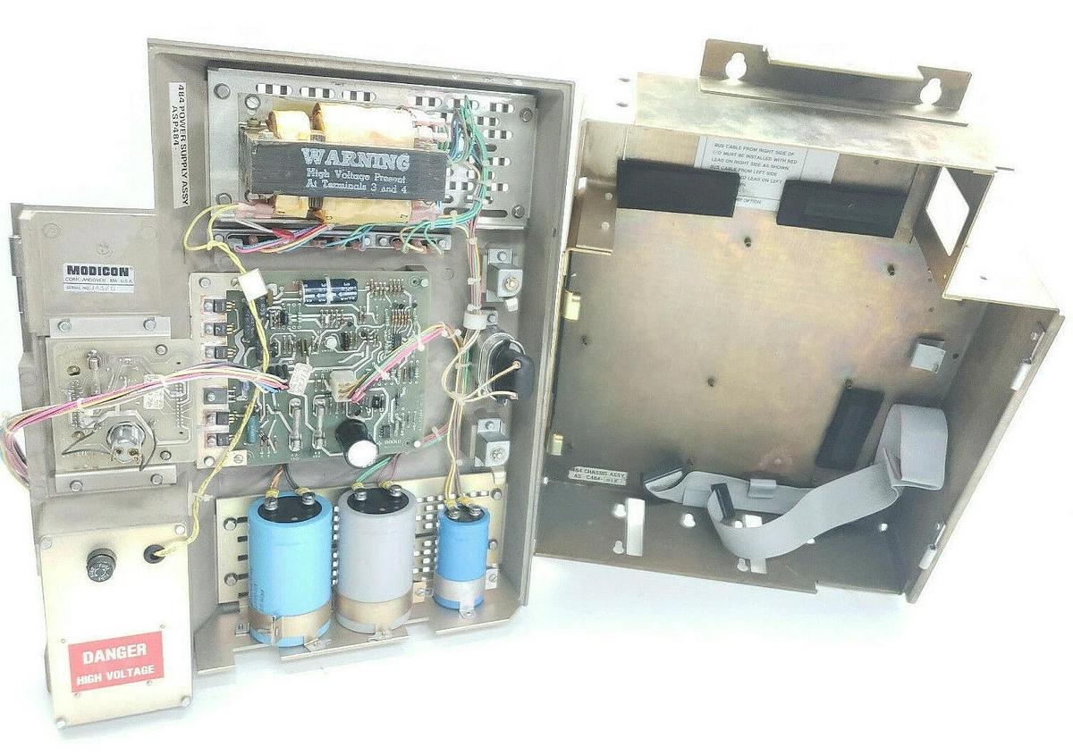Used MODICON 484 CONTROLLER AS-C484-165 AS-P484-600 POWER SUPPLY, AS-C484-015 CHASSIS