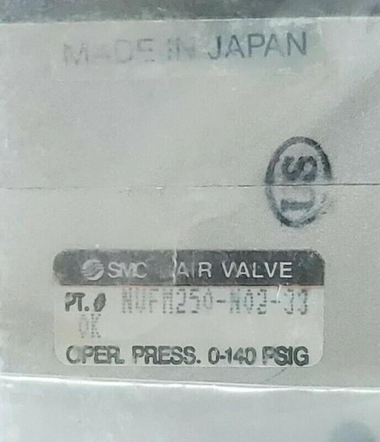NIB SMC NVFM250-N02-33 MECHANICAL OPERATED VALVE NVFM250N0233, 0-140 PSIG