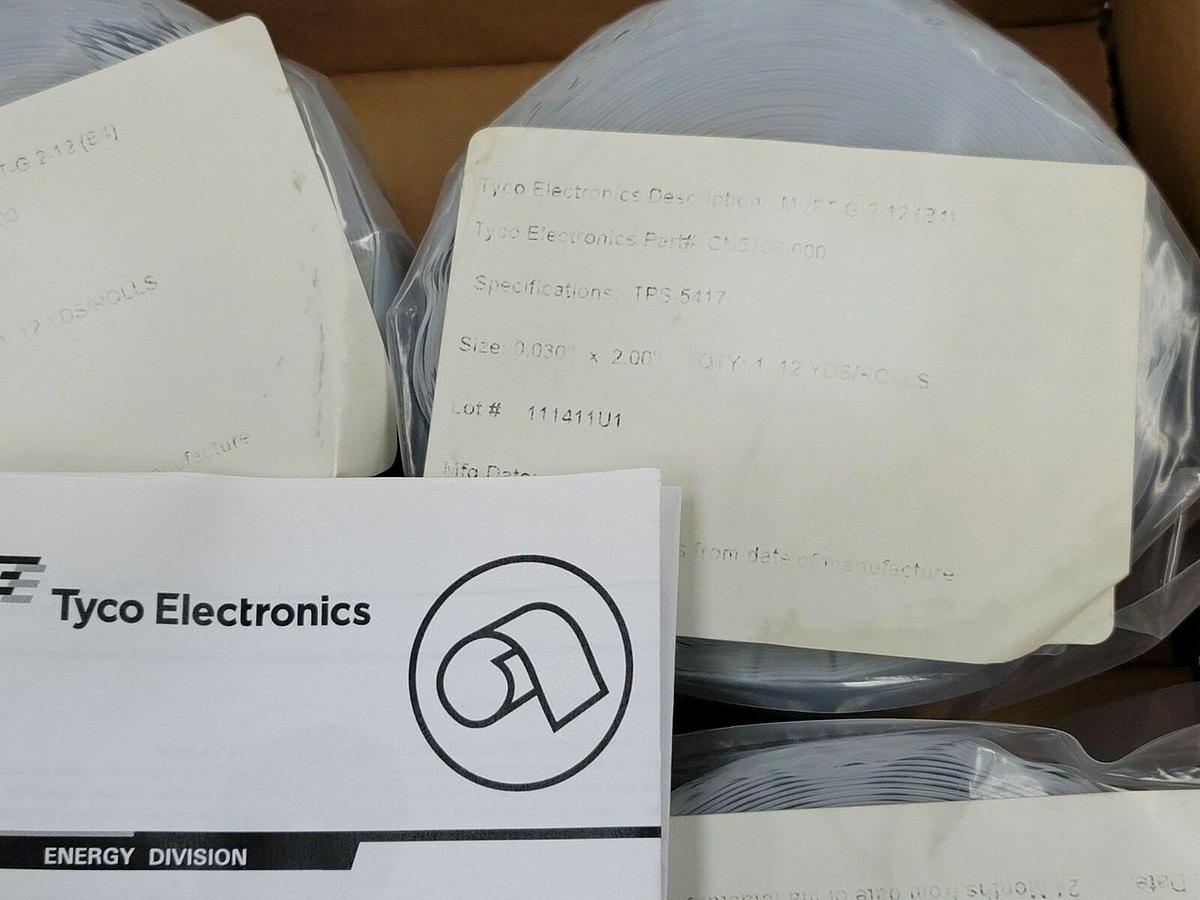 Used BOX OF 4 NEW TYCO ELECTRONICS MVFT-G-2-12 (B4) MEDIUM VOLTAGE FUDION TAPE