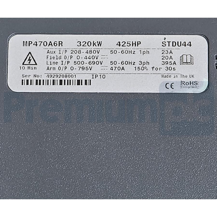 Used Emerson Control Techniques MP470A6R Mentor MP DC Drive 470A 425HP 690V NUPI