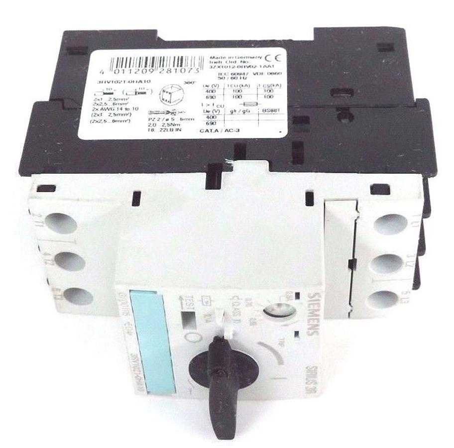 Used SIEMENS 3RV1021-0HA10 CIRCUIT BREAKER 3RV10210HA10