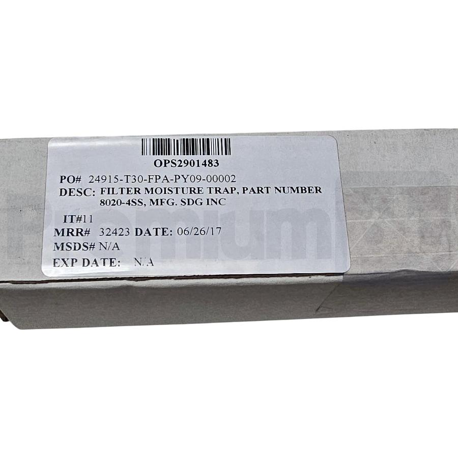 Used SDG Inc 8020NID-4SS Non-Indicating Moisture Trap 200cc 1/4" SS 8020-4SS NEW