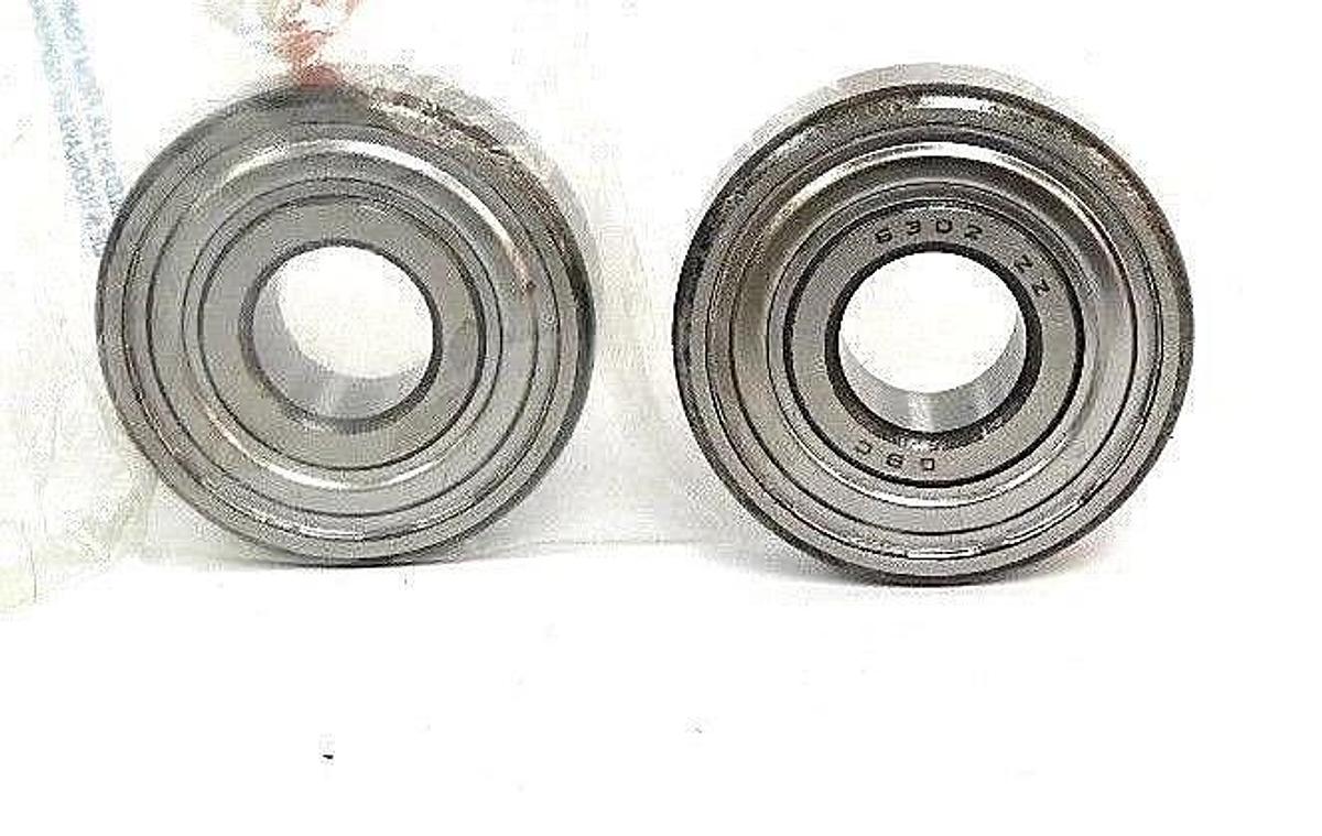 LOT OF 2 NEW GBC 6302-2Z BALL BEARINGS 63022Z