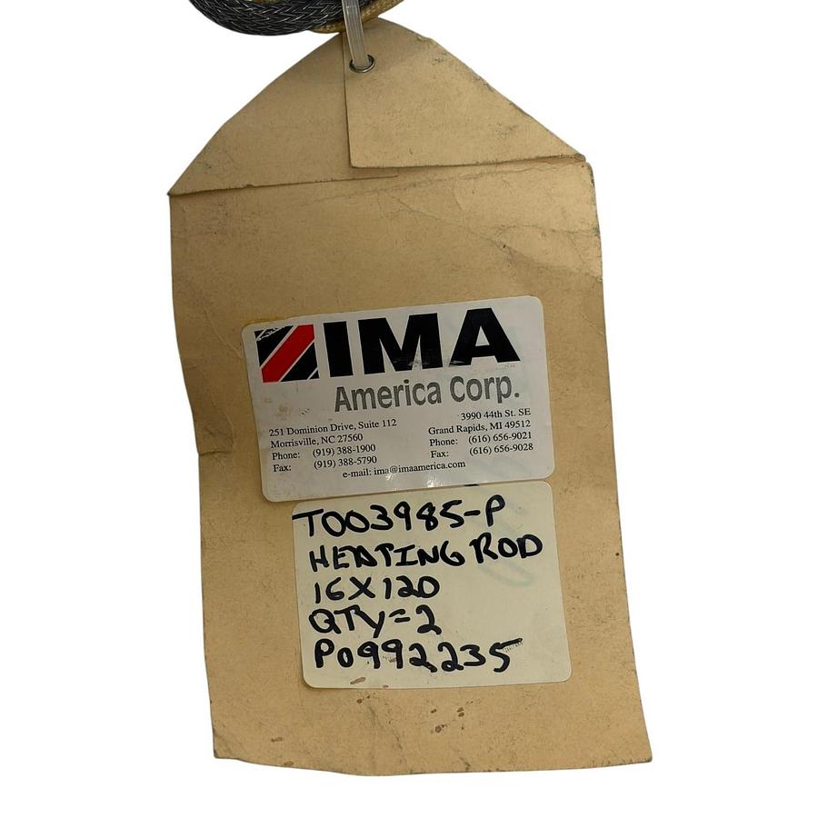 Used IMA America T003985-P Heating Rod 16x120 New Surplus Hot Rod Element Lot of 2