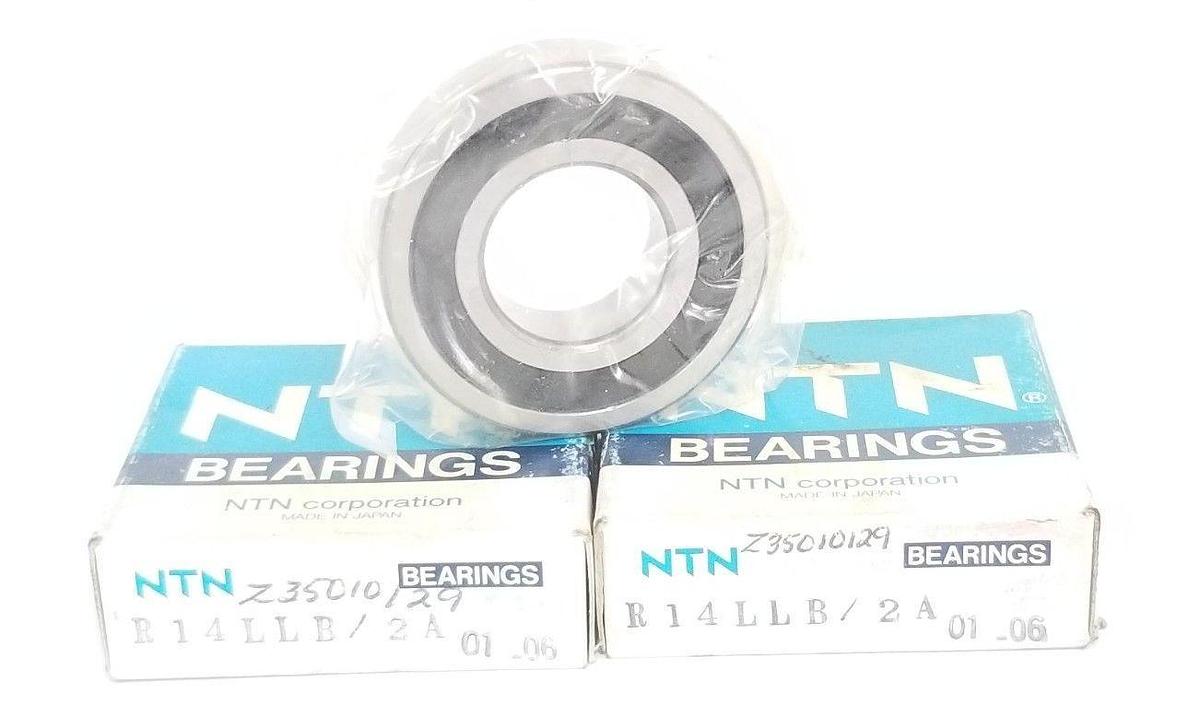Used LOT OF 2 NIB NTN R14LLB/2A BALL BEARINGS, 0.875X1.875X0.5IN, R14LB