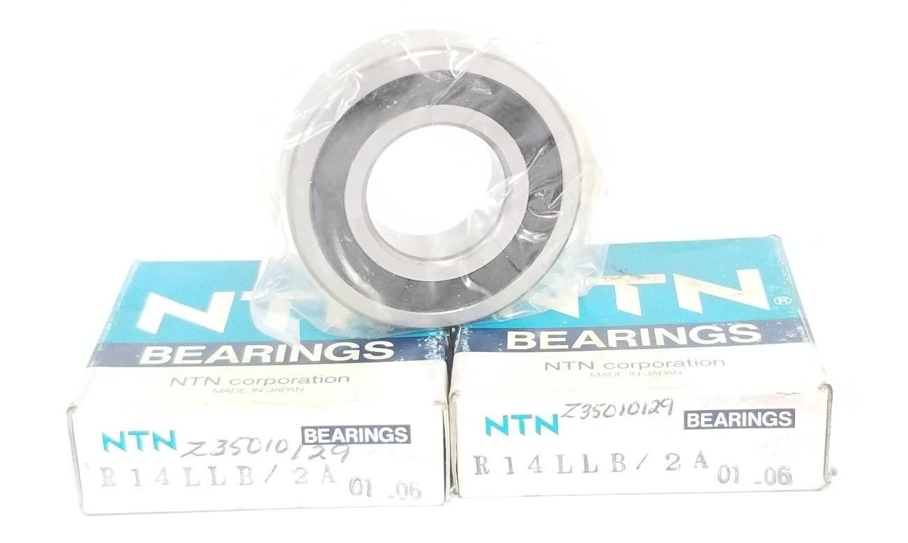 Used LOT OF 2 NIB NTN R14LLB/2A BALL BEARINGS, 0.875X1.875X0.5IN, R14LB