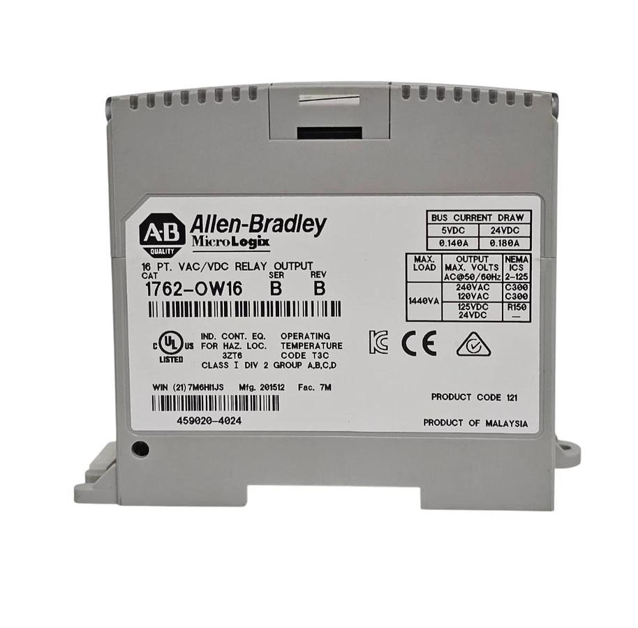 Used ALLEN BRADLEY 1762-OW16 MICOLOGIX 16 PT. VAC/VDC RELAY OUTPUT MODULE SER. B