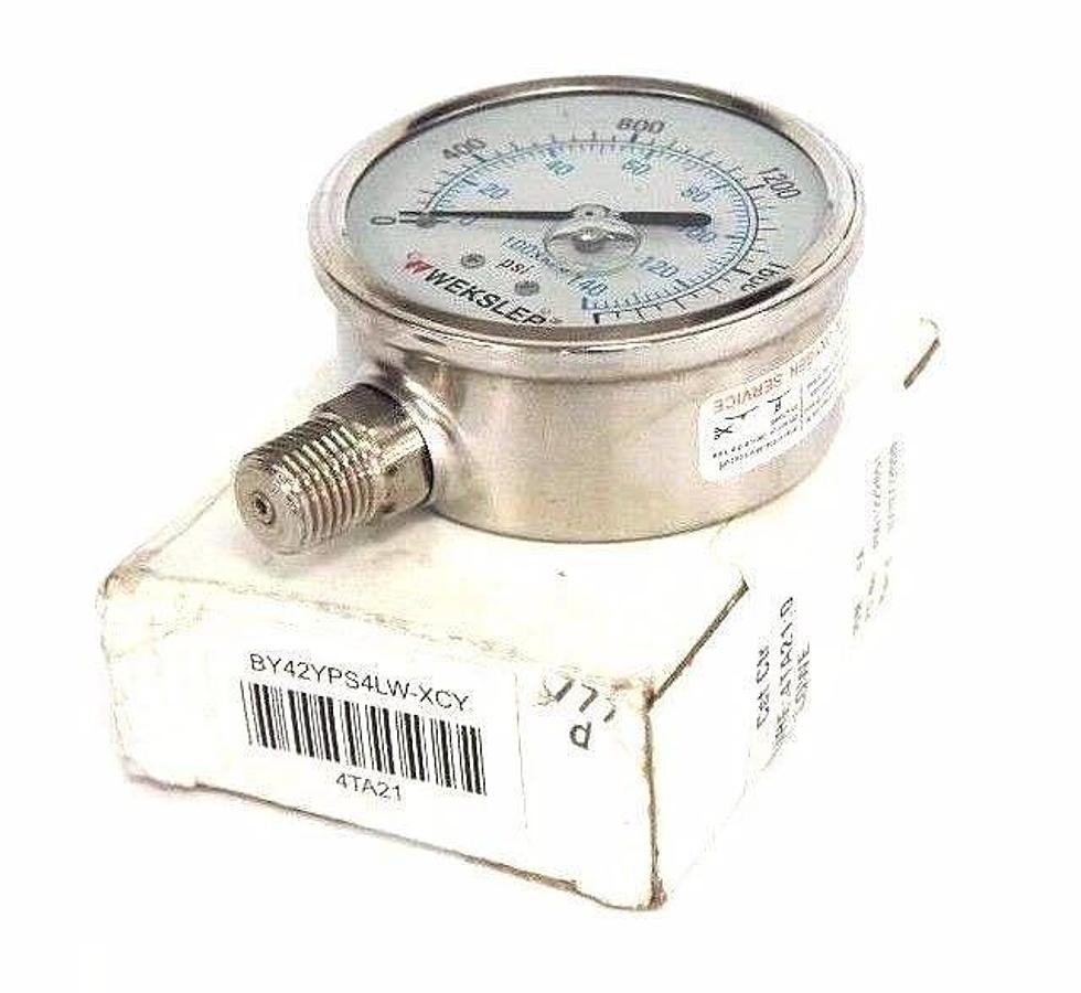 NIB WEKSLER BY42YPS4LW-XCY GAUGE 0-2000 PSI, 1/4" NPT, 2.5", BY42YPS4LW
