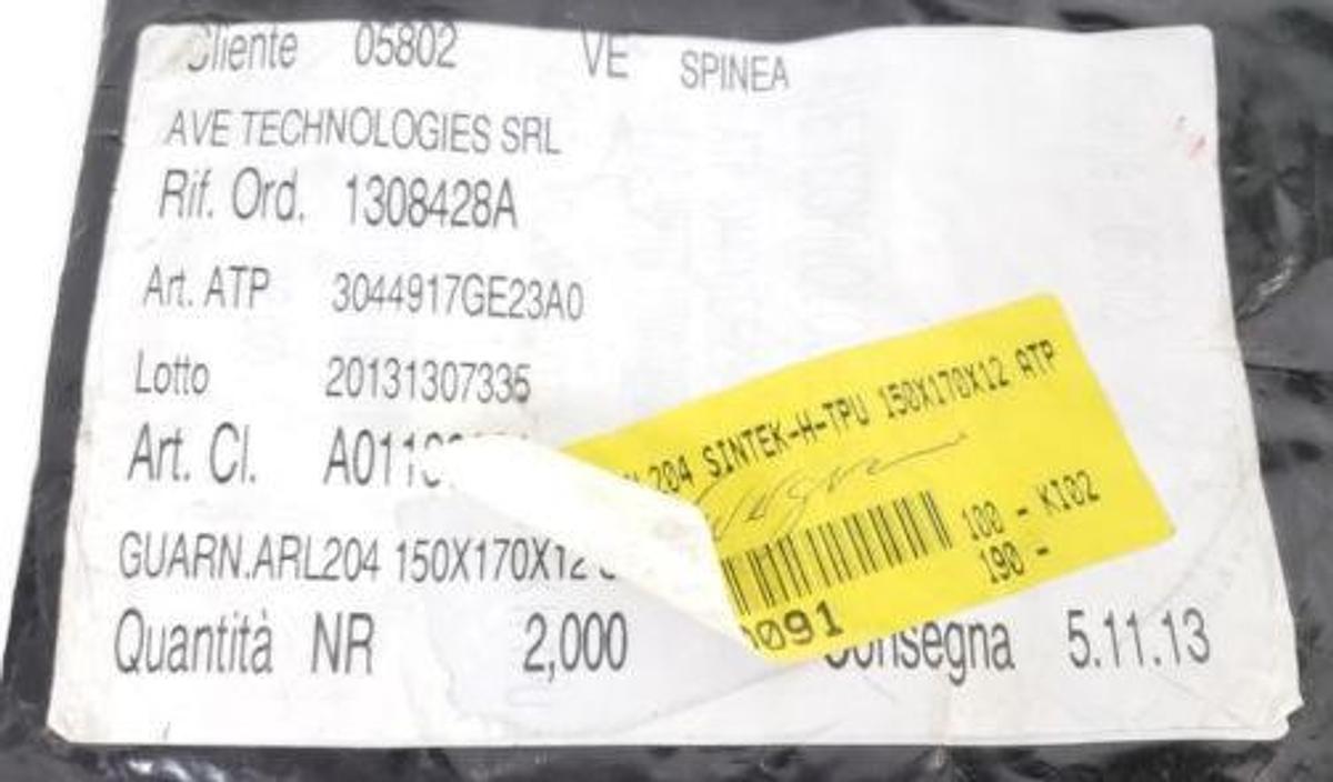 Used LOT OF 2 NEW SINTEK ARL204 THERMOPLASTIC POLYURETHANE O RINGS 150X170X12