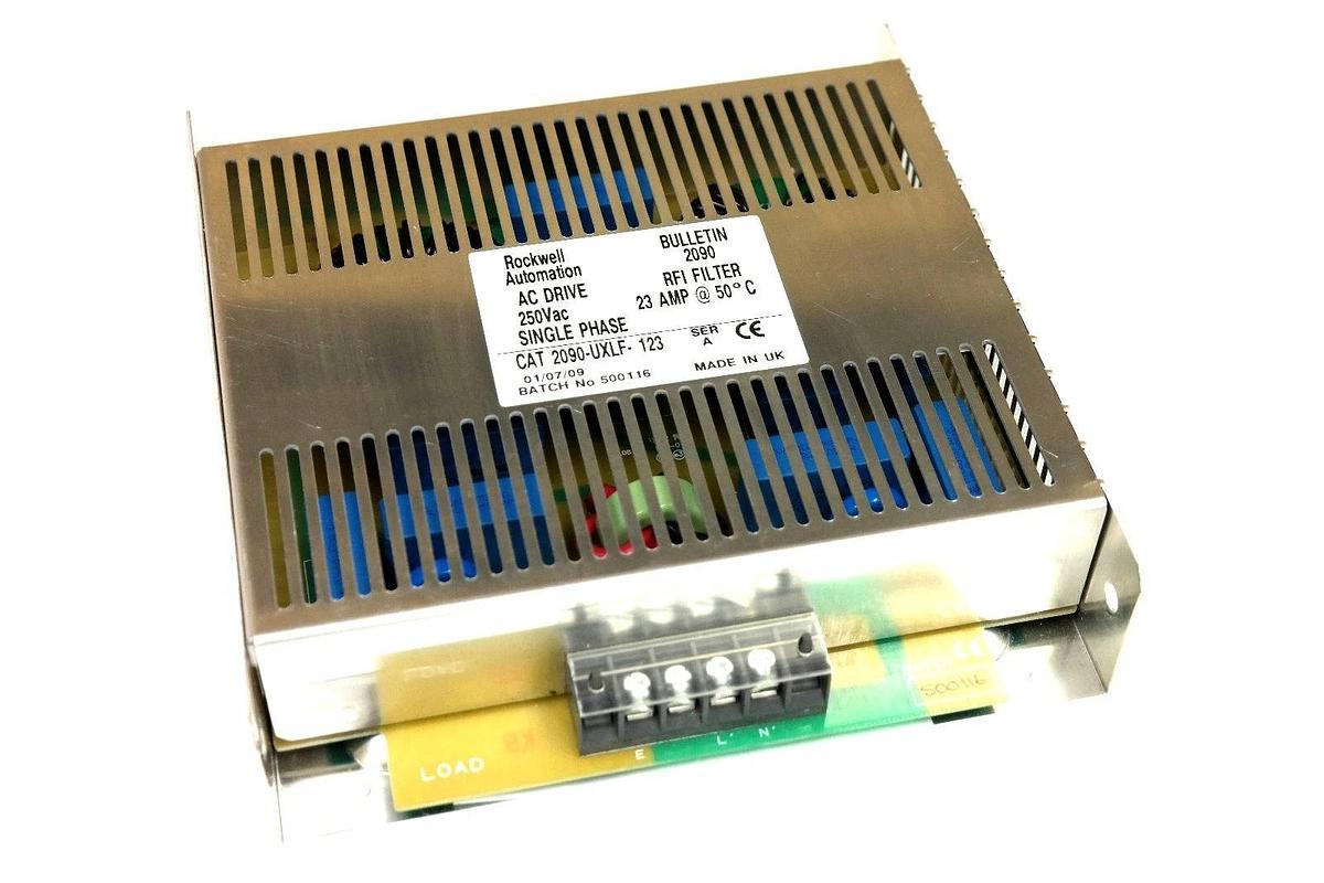 Used ROCKWELL AUTOMATION 2090-UXLF-123 SER A RFI FILTER 250VAC 23AMP@50°C 2090UXLF123