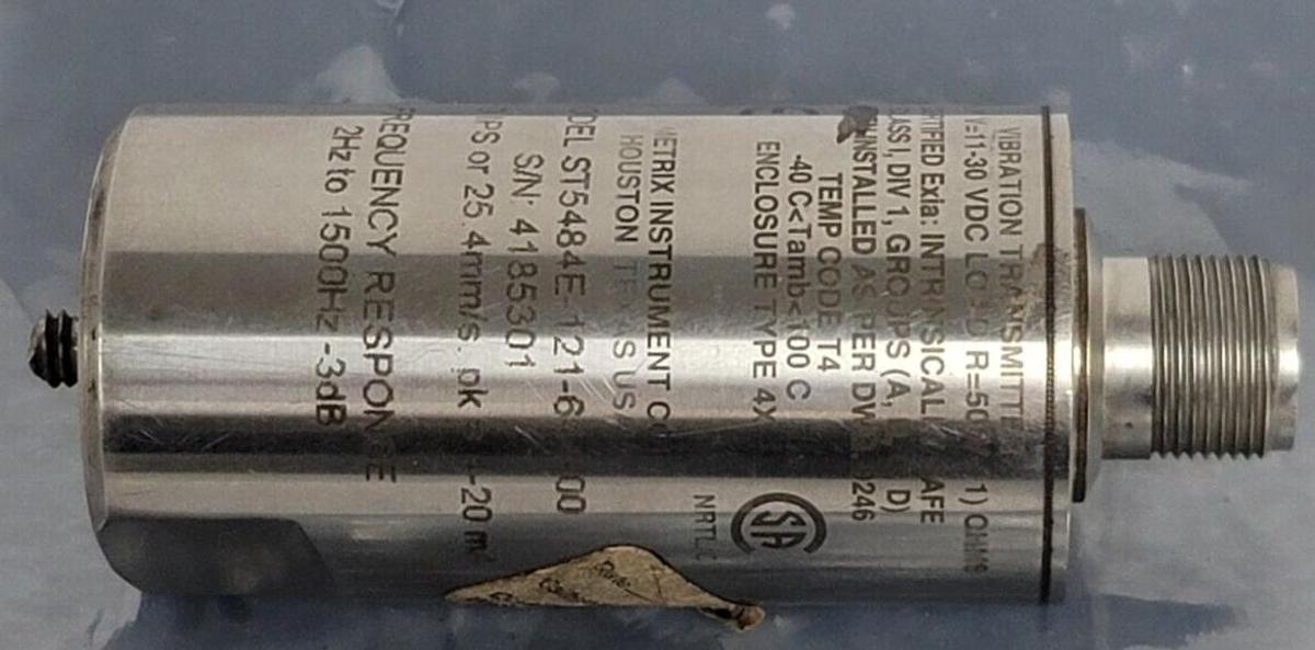 Used METRIX VIBRATION ST5484E-121-644-00 TRANSMITTER