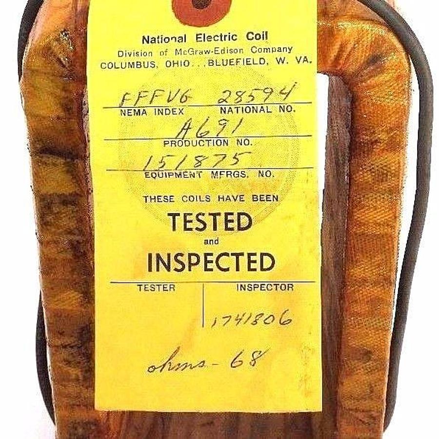 Used NEW NATIONAL ELECTRIC 151875 COIL 28594 WHSK 40