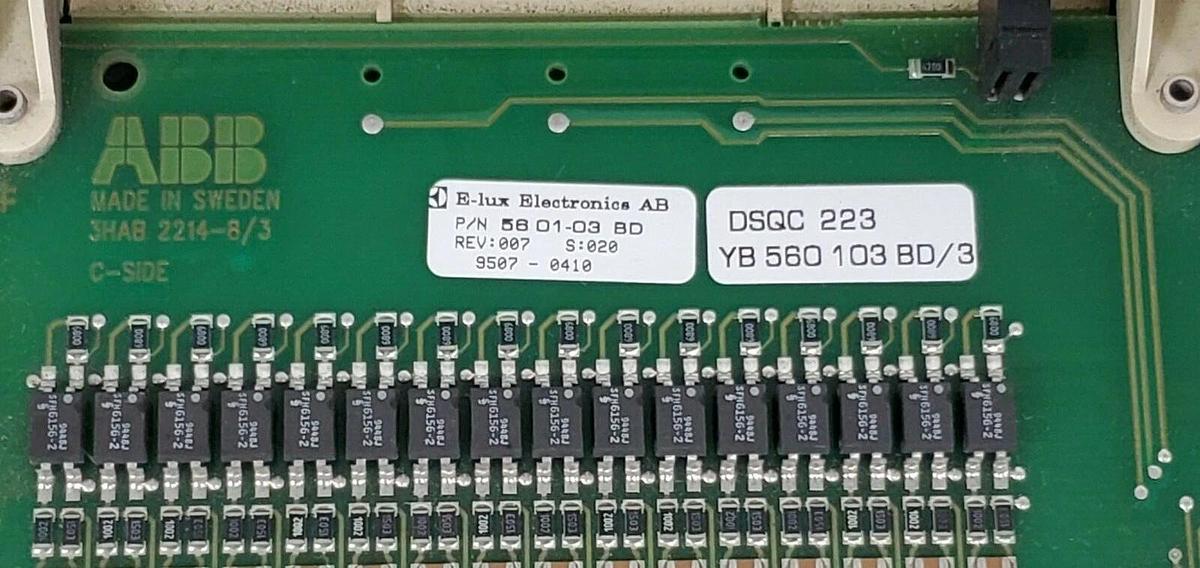 Used ABB DSQC 223 I/O BOARD YB560103-BD/3 P/N: 560103BD REV. 007 3HAB 2214-8/3