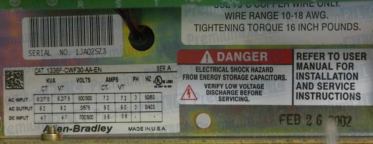 ALLEN BRADLEY 1336F-CWF30-AA-EN 1336 PLUS II DRIVE 1336S-CWF30-AA-DE4 NEW