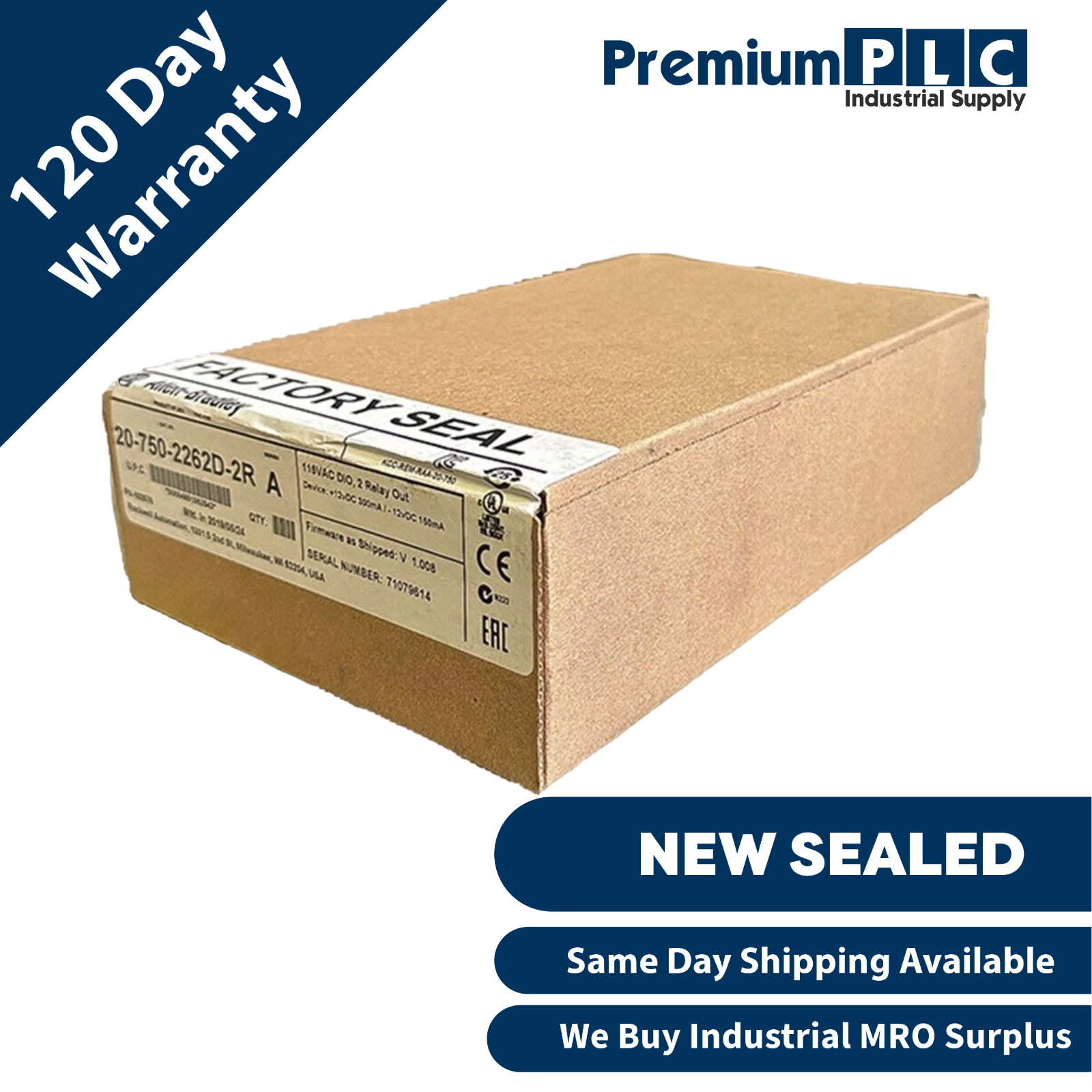 NEW SEALED ALLEN BRADLEY 20-750-2262D-2R /A PowerFlex 750 115VAC DIO 2 RELAY OUT