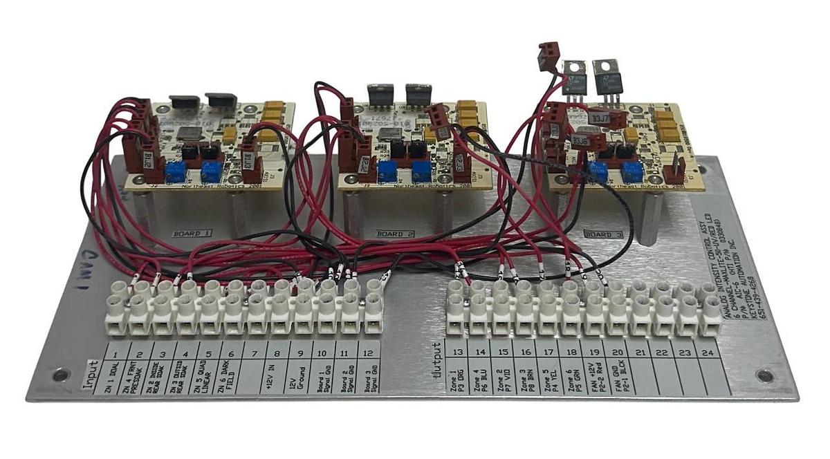 Used KEYSTONE AUTOMATION HTI AIC-6 / 0330848 ANALOG INTENSITY CONTROL ASSY 6-CH USNP