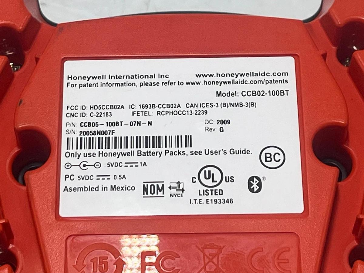 Used HONEYWELL 1981iFR-3 2D Barcode Scanner w/ CCB05-100BT-07N-N Base & USB Cable