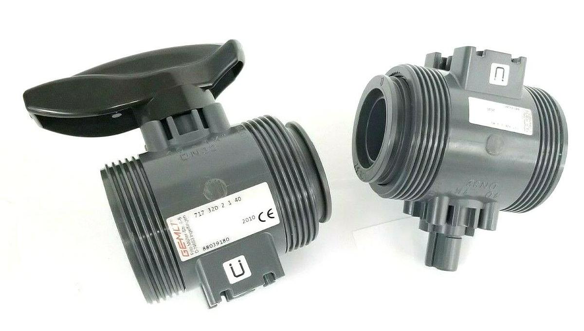Used LOT OF 2 NEW GEMU 4500252127 VKD BALL VALVES 717-32D-2-1-40 DN32 (INCOMPLETE)