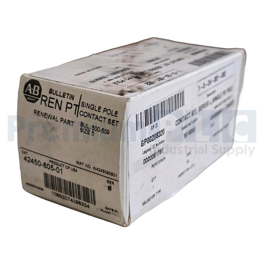 Used ALLEN BRADLEY 42450-805-01 BUL. 500-509 SIZE 5 SINGLE POLE CONTACT KIT NSMP