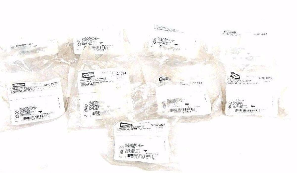 Used LOT OF 9 NEW HUBBELL SHC1024 CORD CONNECTORS, ALUMINUM N.P.T. HUB SIZE: 1/2''