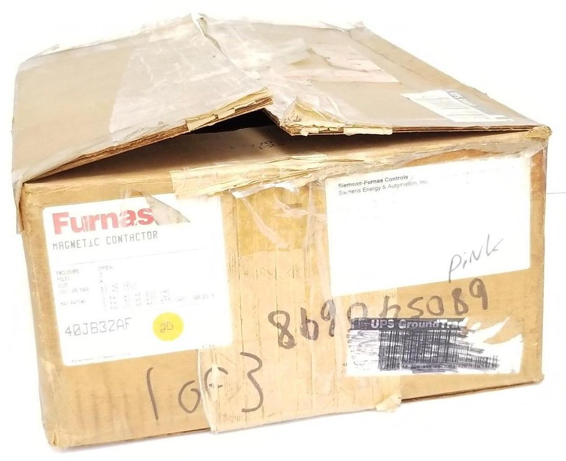 Used NIB FURNAS 40JB32AF MAGNETIC CONTACTOR SIZE: 4, POLES 3