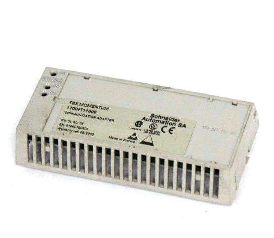 Used SCHNEIDER 170INT11000 COMMUNICATION ADAPTER PV: 01, RL: 05, 170 INT 110 00
