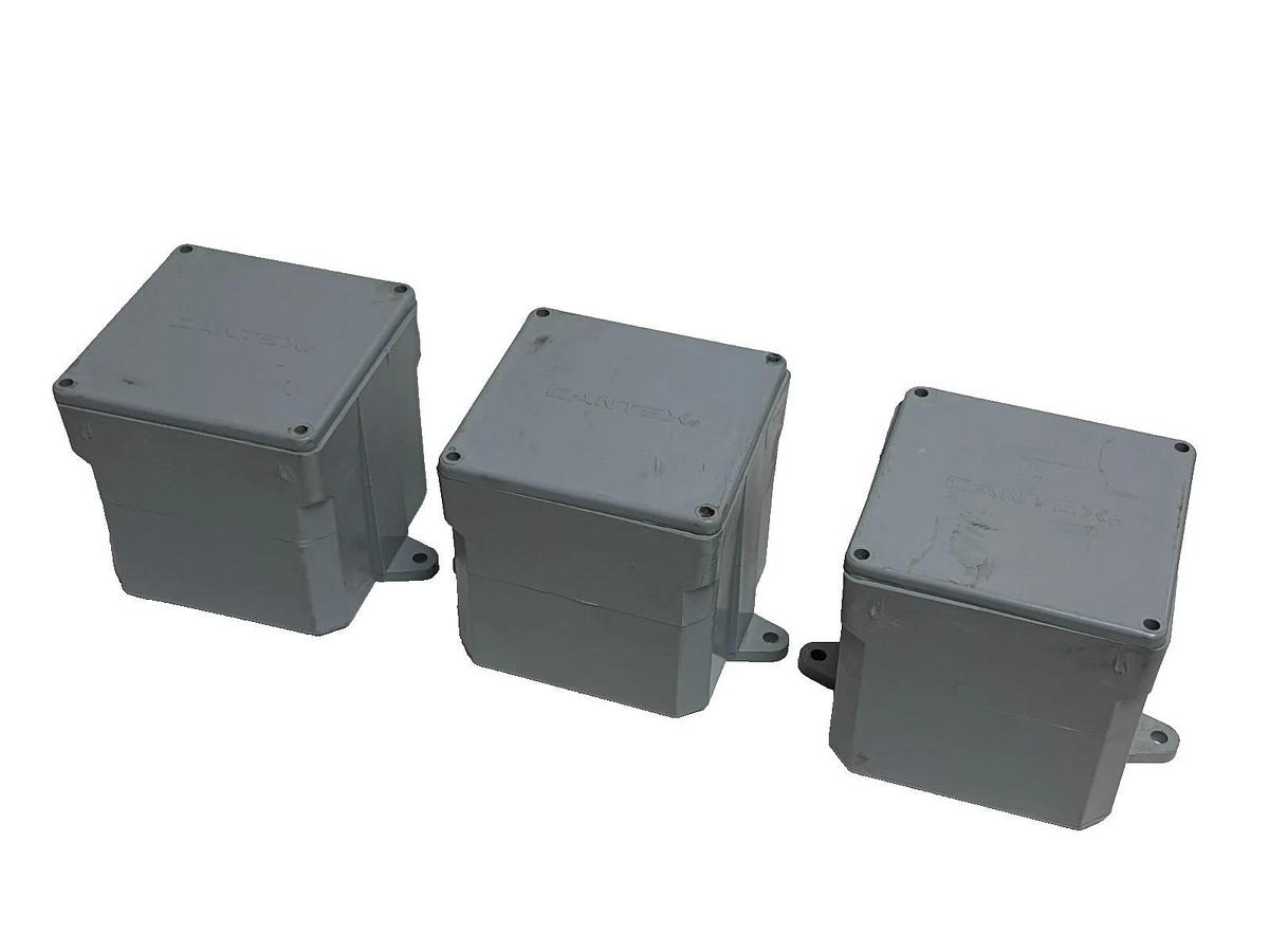 Lot of 3 CANTEX 5133709 PVC Junction Box 4x4x4 NEMA 4X Weatherproof New