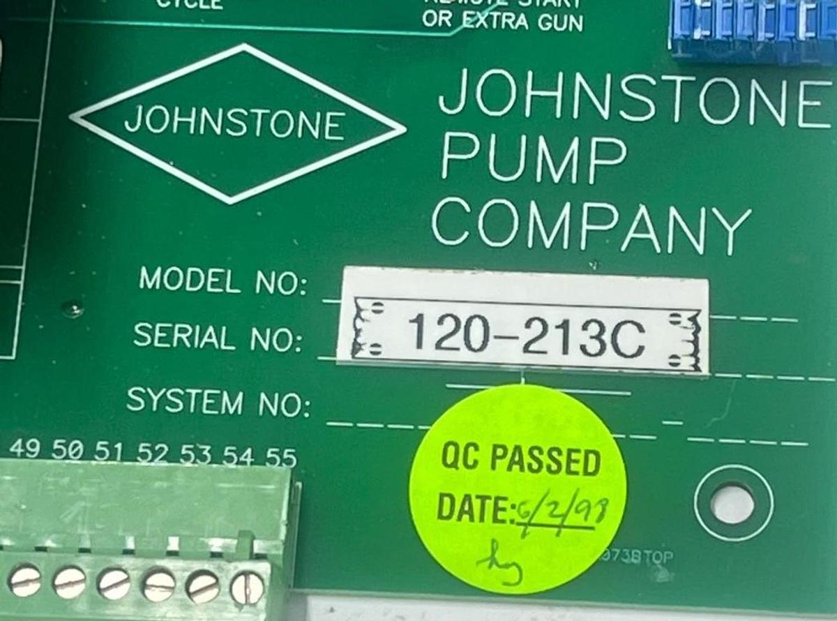 JOHNSTONE PUMP 120-213C Autostream Board A073B w/Z-WORLD PK21XX Controller NSMP