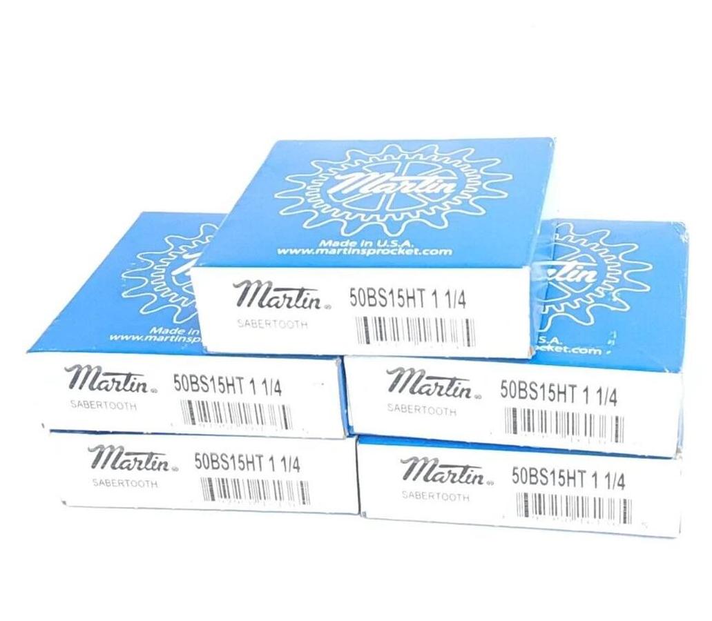 Used LOT OF 5 NIB MARTIN 50BS15HT 1 1/4 SABERTOOTH SPROCKETS