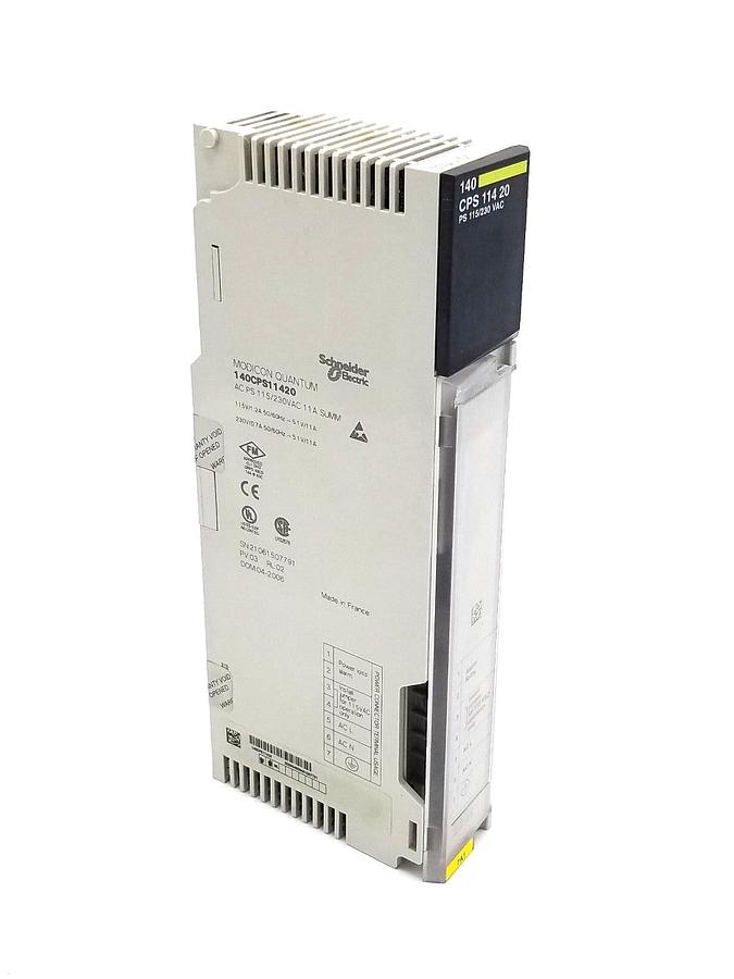 Used SCHNEIDER MODICON QUANTUM 140-CPS-114-20 PV:03 RL:02 AC POWER SUPPLY 140CPS11420