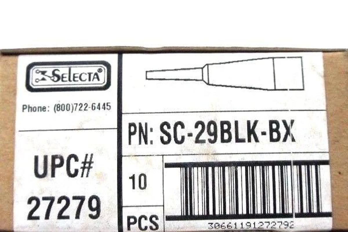 Used LOT OF 20 NIB SELECTA SC-29BLK-BX ALLIGATOR CLIP INSULATORS SC29BLKBX