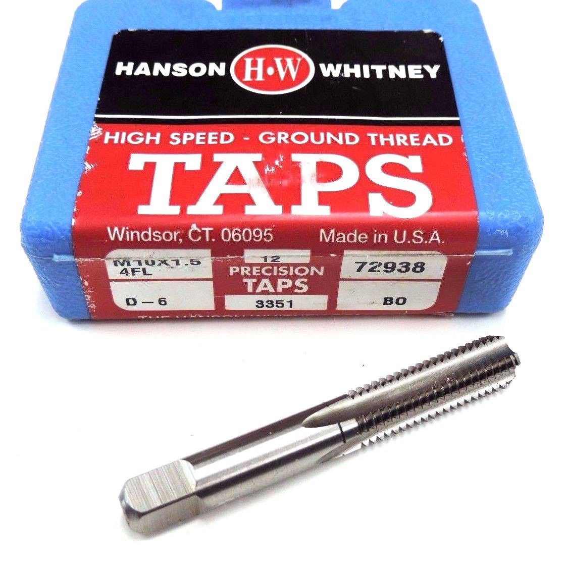 Used 12 NIB HANSON WHITNEY M10X1.5 4 FL HIGH SPEED TAPS D-6, 72938