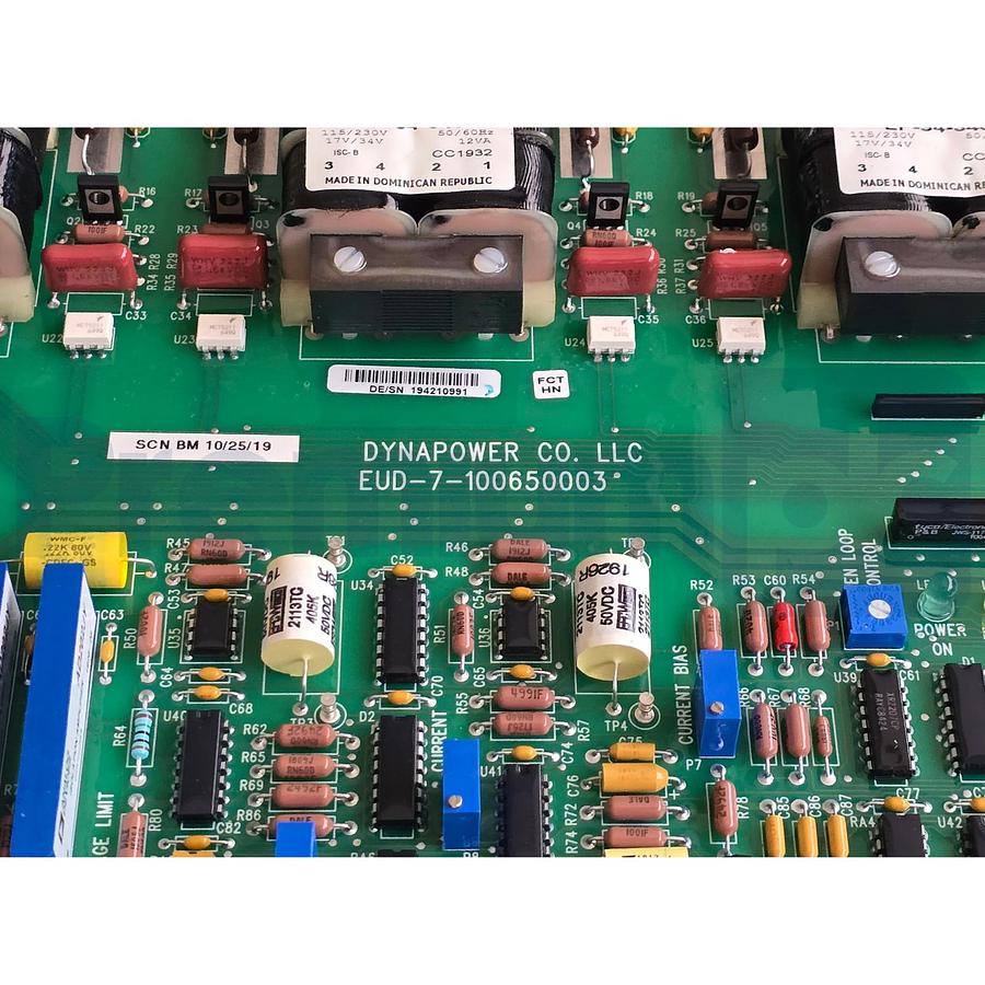 Used DYNAPOWER CO. EUD-7-100650003 SCN BM POWER CONTROL BOARD EUD7100650003 NSNP